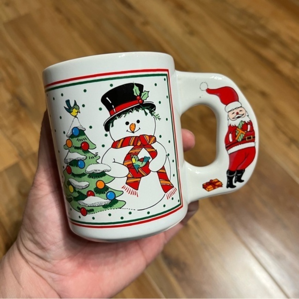 Holiday Christmas Coffee Mug Snowman Christmas Tree Santa Present Frosty Ceramic